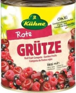 Kühne Rote Grütze Gartenfrüchte Himbeeren, Rote & Schwarze Johannisbeeren & Kirschen (3,1 L)