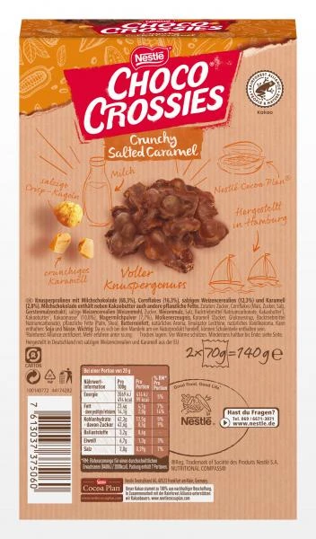 Nestlé® Nestlé Choco Crossies Crunchy Salted Caramel, Umhüllt Von Milchschokolade – Bild 2