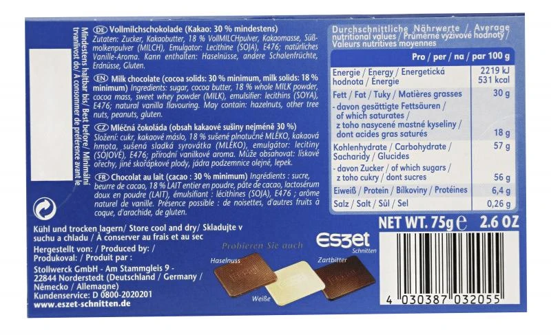 Eszet Schnitten Vollmilch – Bild 2
